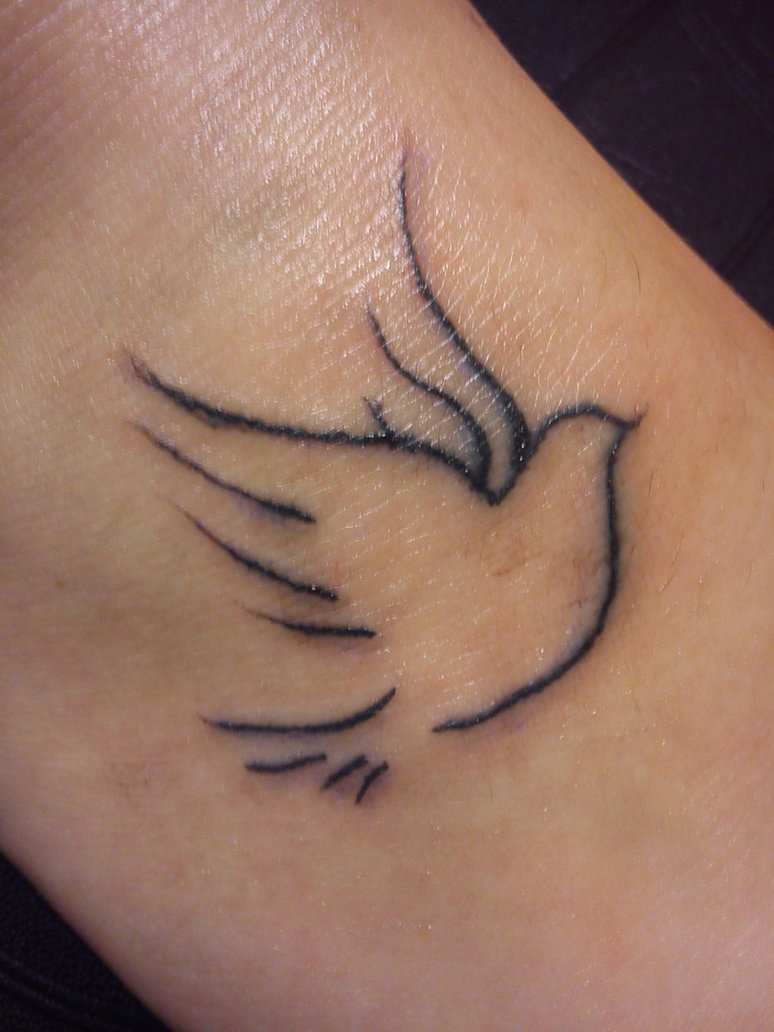 Outline Small Dove Tattoo Image