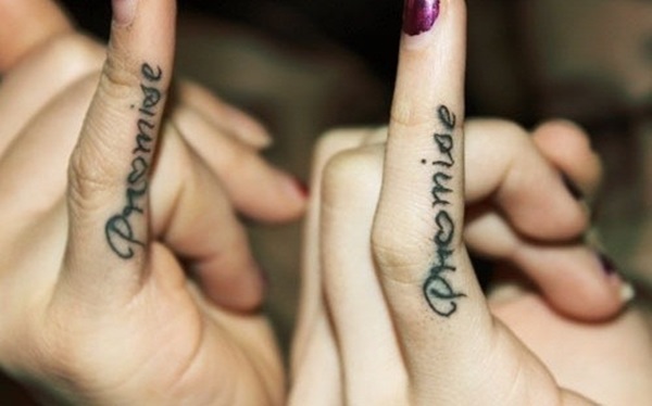 Promise Couple Tattoo On Fingers
