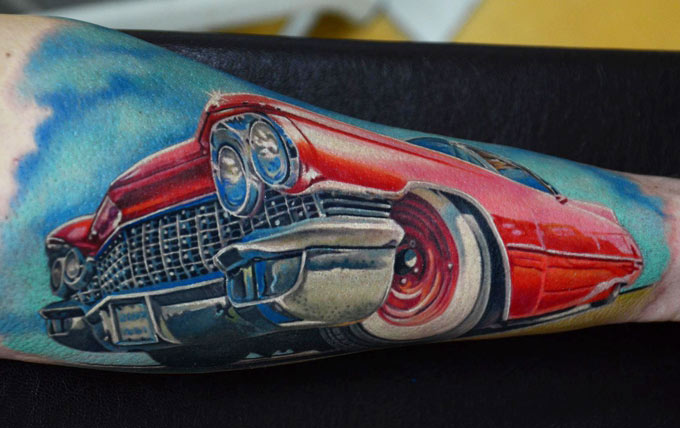 Red Car Tattoo Picture