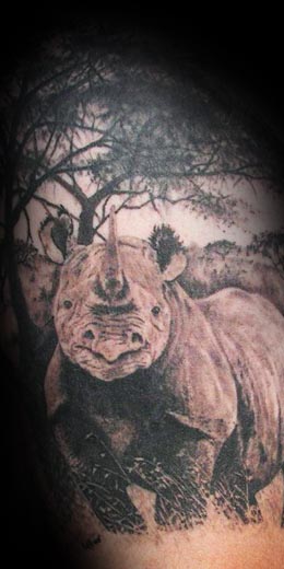Rhino Tattoo Design Idea