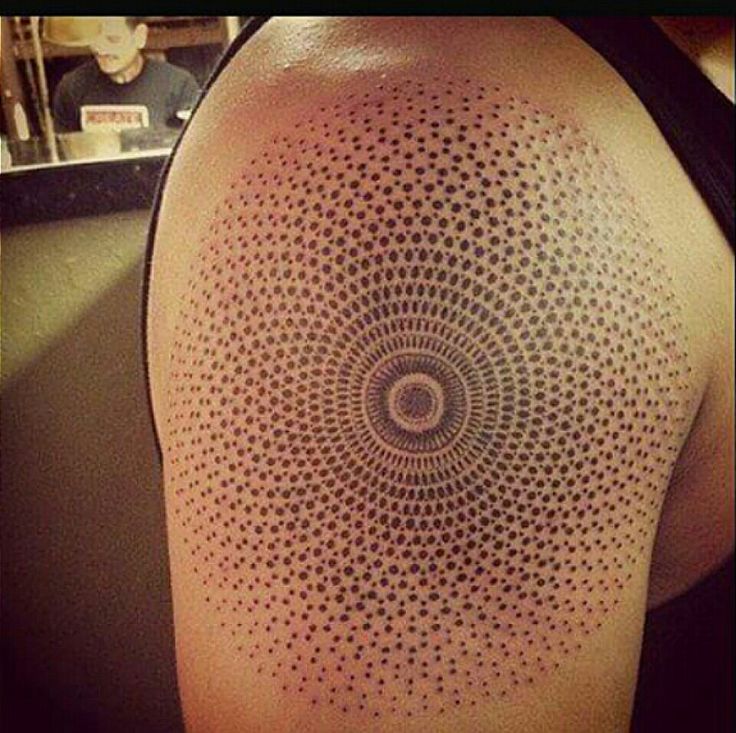 Sacred Geometry Dotwork tattoo  on shoulder 