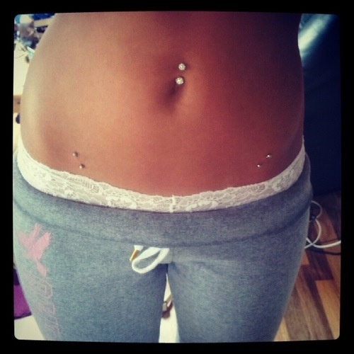Small Silver Barbell Hip Piercings