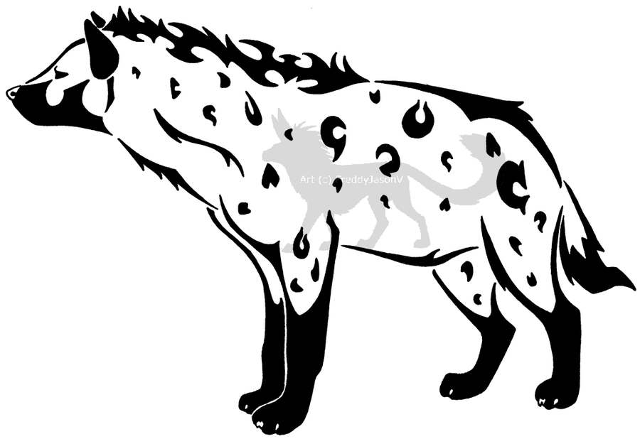 Tribal Hyena Tattoo Sketch By CrazyCrocuta
