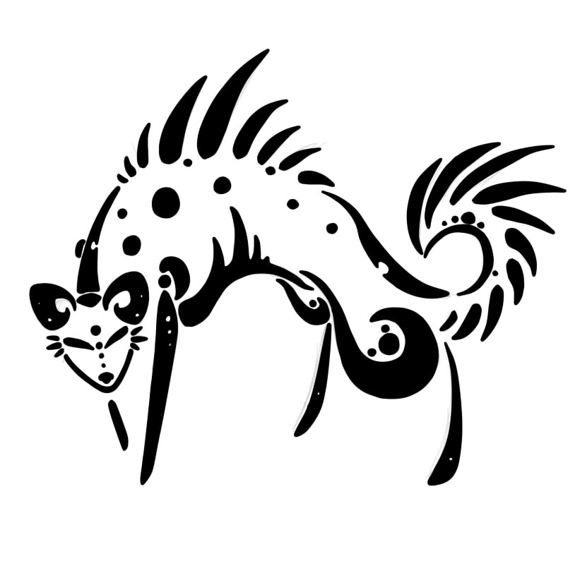 Tribal Hyena Tattoo design by Faynix