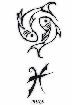Zodiac Pisces Tattoo Design