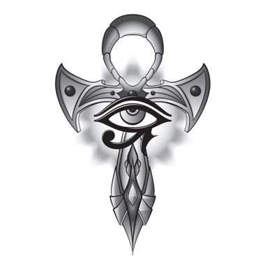 Ankh With Horus Eye Tattoo Design Sample