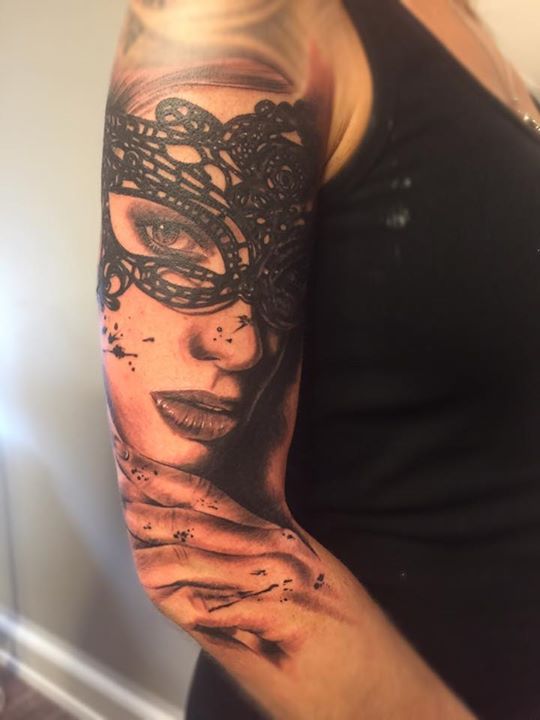 Beautiful Masked girl tattoo