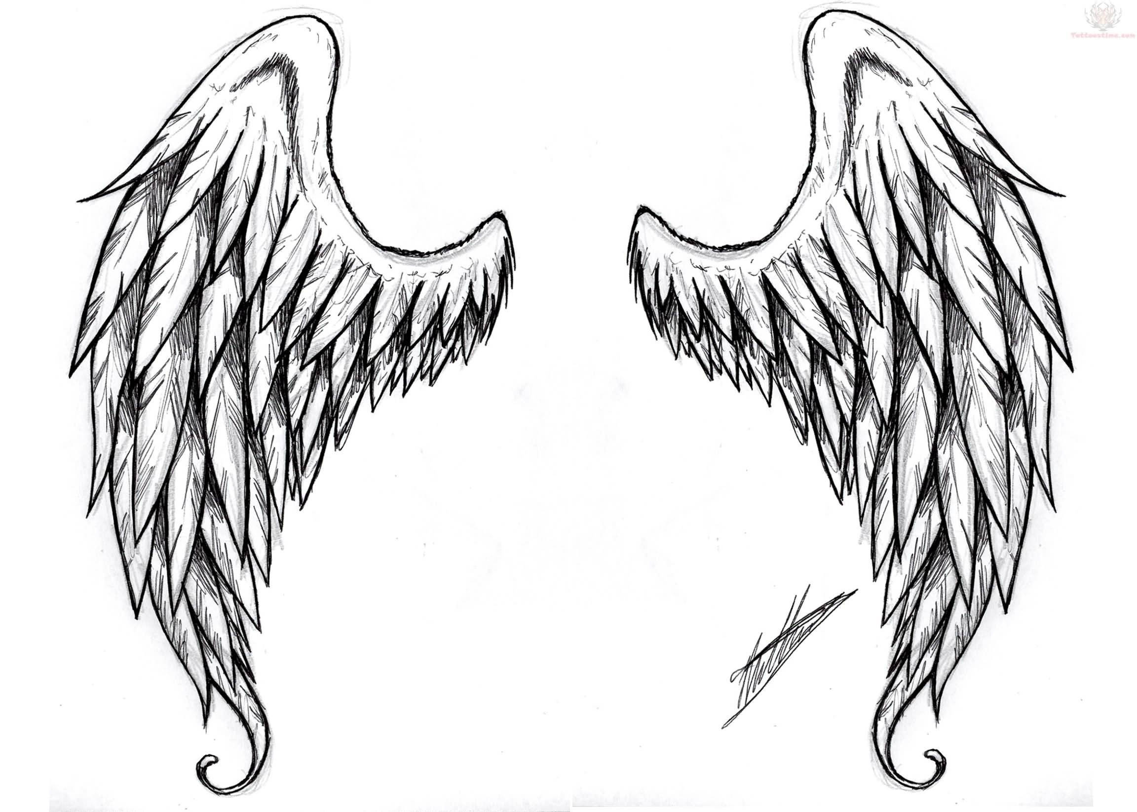 Beautiful Wing Tattoo Design