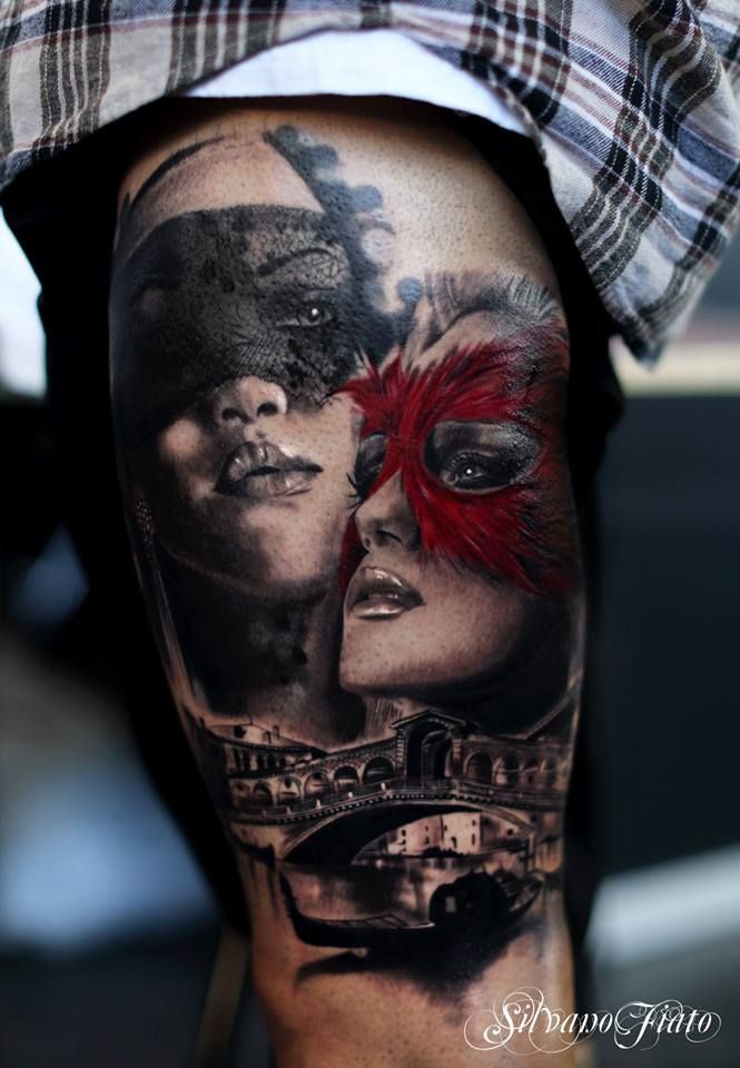 Carnival Masked Girls Tattoo by Silvano Fiato