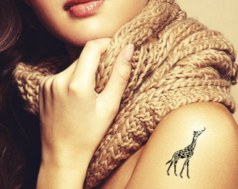 Celtic Giraffe tattoo on shoulder
