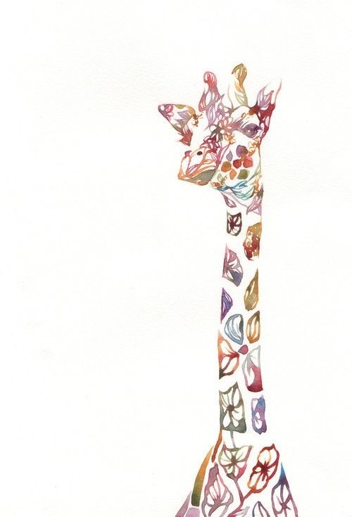 Cute Colorful Giraffe Tattoo design idea