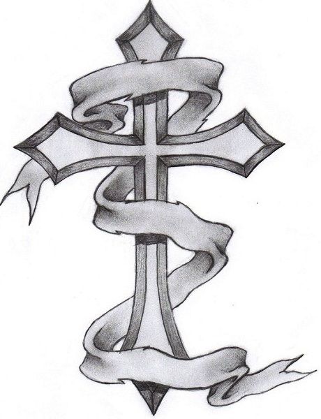 Grey Ink Cross Tattoo Sample