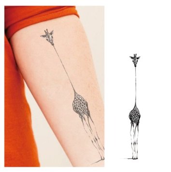 Incredible Giraffe Tattoo on forearm with design