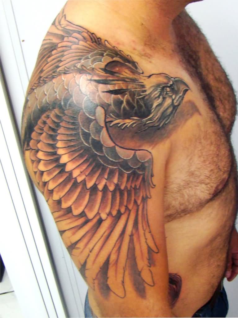 Incredible Phoenix Tattoo on Shoulder