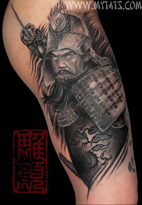 Japanese samurai tattoo by Jess Yen