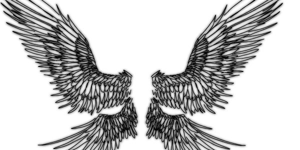 Wings Doodle Tattoo Design