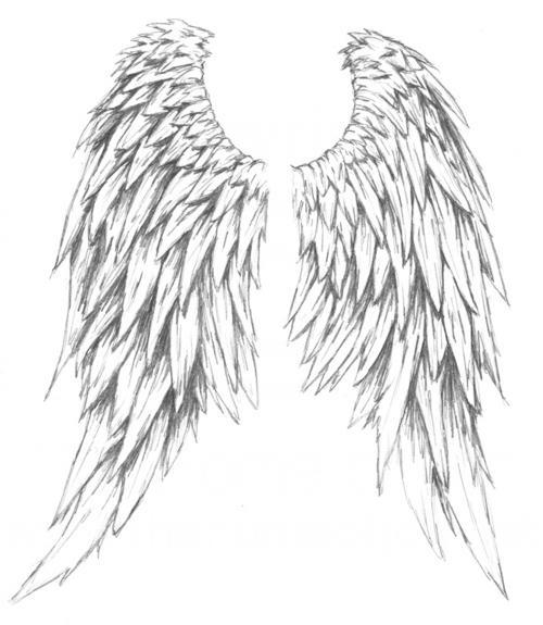 Wings Tattoo Design Stencil
