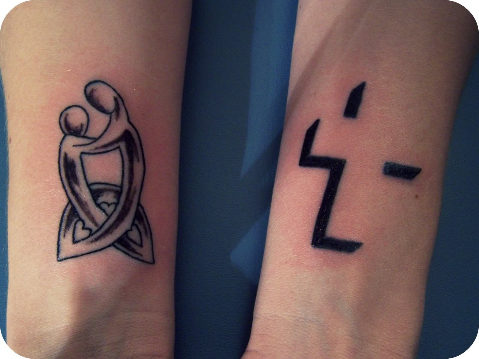 3D Black Cross Tattoo On Wrist