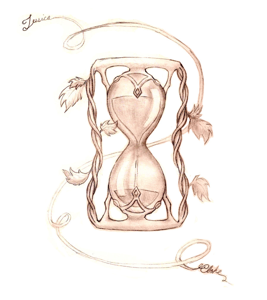 Amazing Hourglass Tattoo Design By HirokoChan