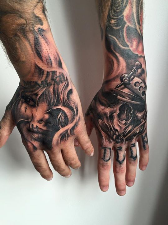 Awesome Hand Tattoos By Carl Grace