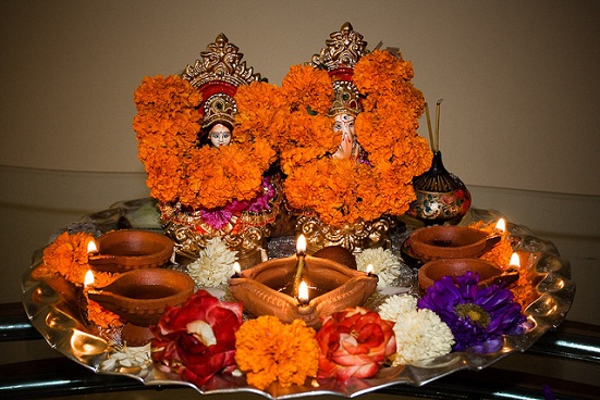 Beautiful Diwali Puja Thali Decoration Lord Ganesha