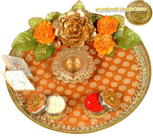 Beautiful Diwali Puja Thali Decoration