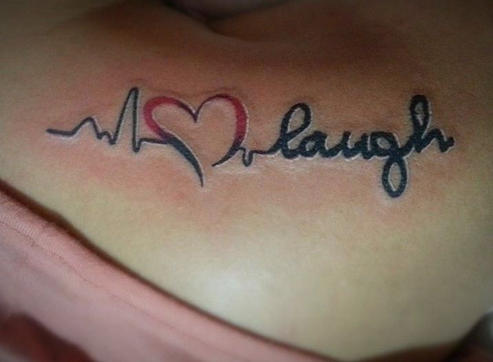 Beautiful Live Laugh Love Tattoo On Shoulder