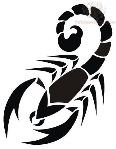 Black Tribal Scorpion Tattoo Design