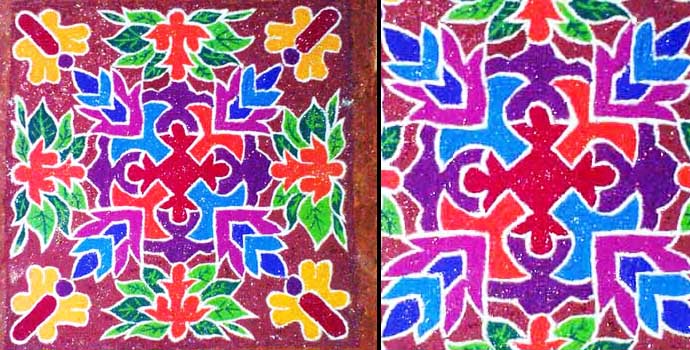 Colorful Rangoli Dots Design Idea For Diwali
