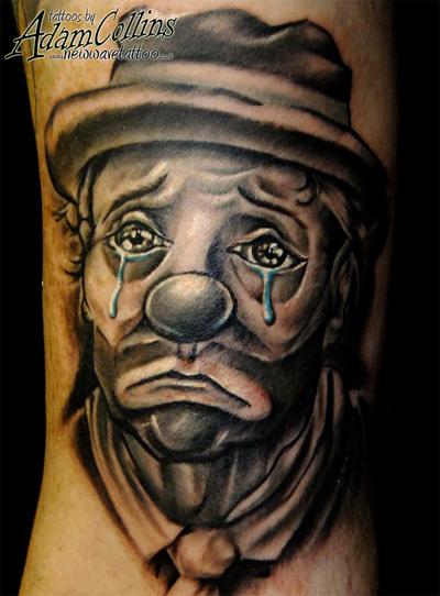 Crying Sad Clown Tattoo Image
