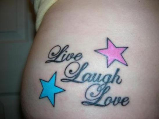 Cute Live Laugh Love Tattoo Design for Girls
