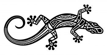 Cute Lizard Tattoo Design In Tribal Style