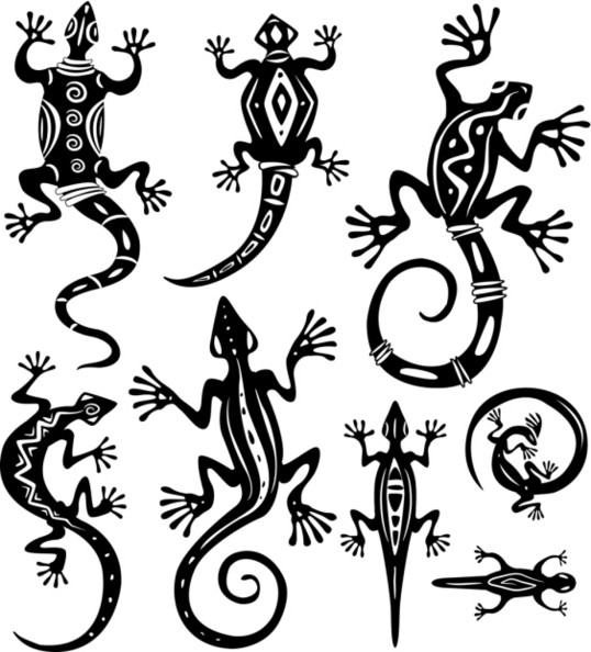 Decorative Tribal Lizard Tattoo Designs