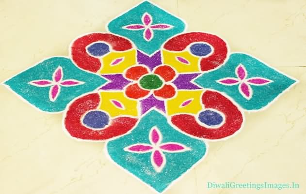 Easy Rangoli Design Idea For Diwali