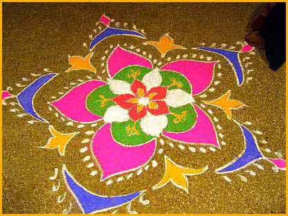 Elegant Colorful Rangoli Design For Diwali