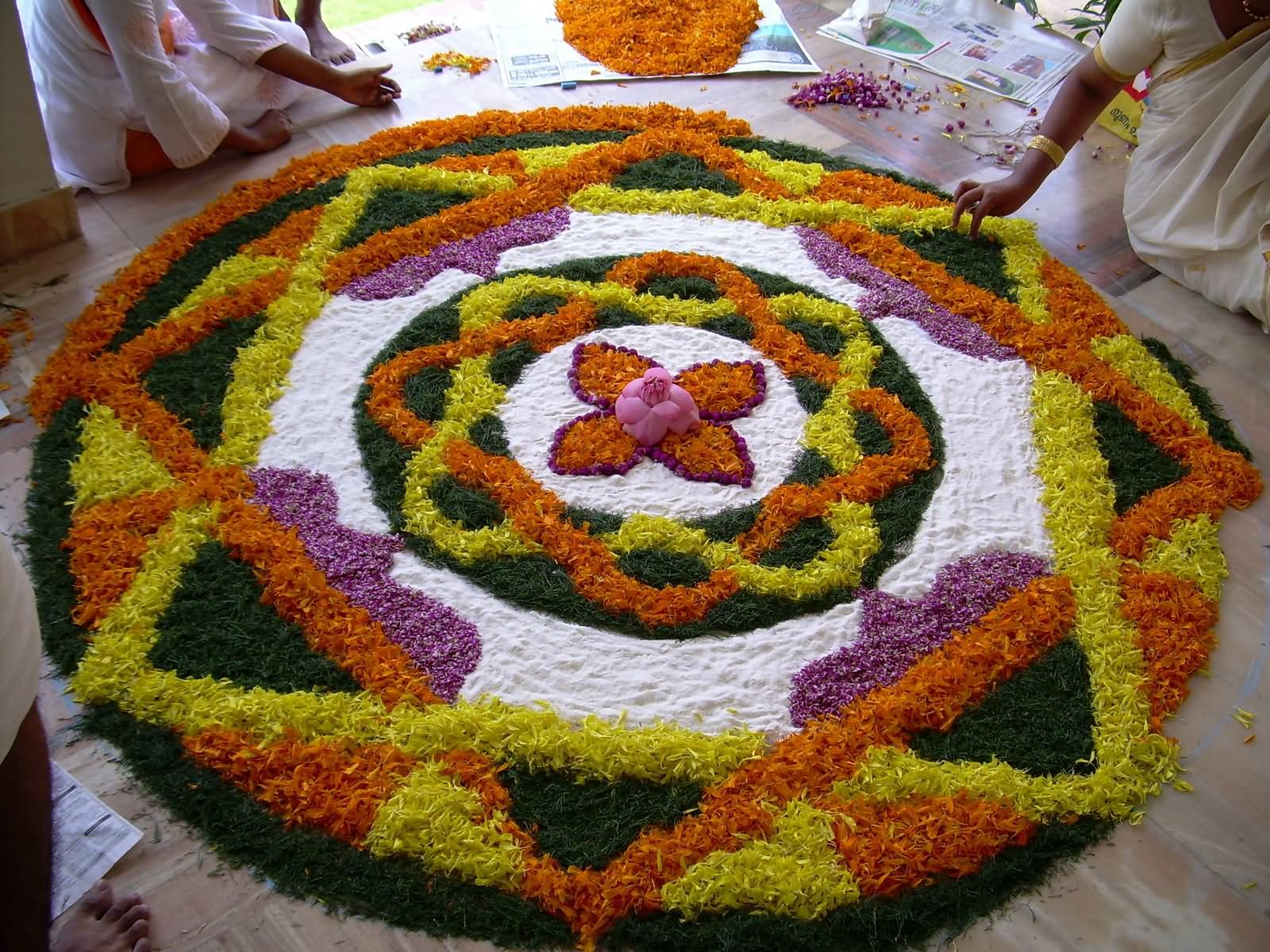 Flowers Rangoli Design For Diwali