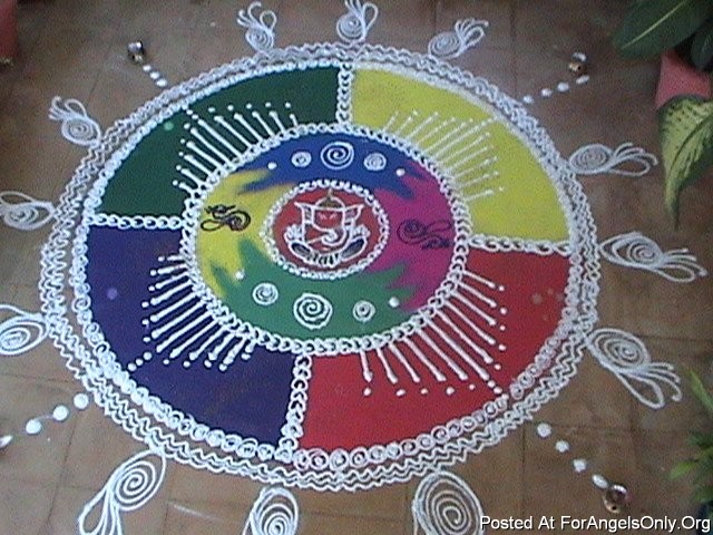 Free Hand Rangoli Design For Diwali