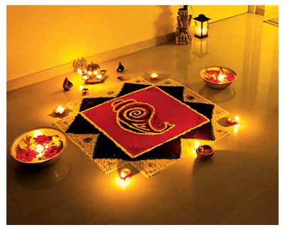Ganesha Rangoli Decoration At Home For Diwali