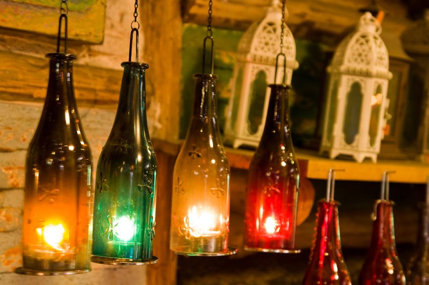 Glass Bottles Hanging Lighting Lamps Diwali Decoration