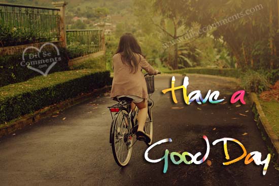 Have A Good Day Girl On Bicycle Image