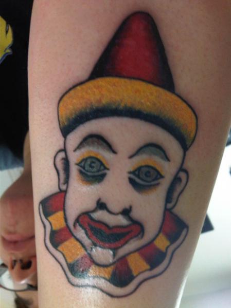 Joker Clown Face Colorful Tattoo Idea