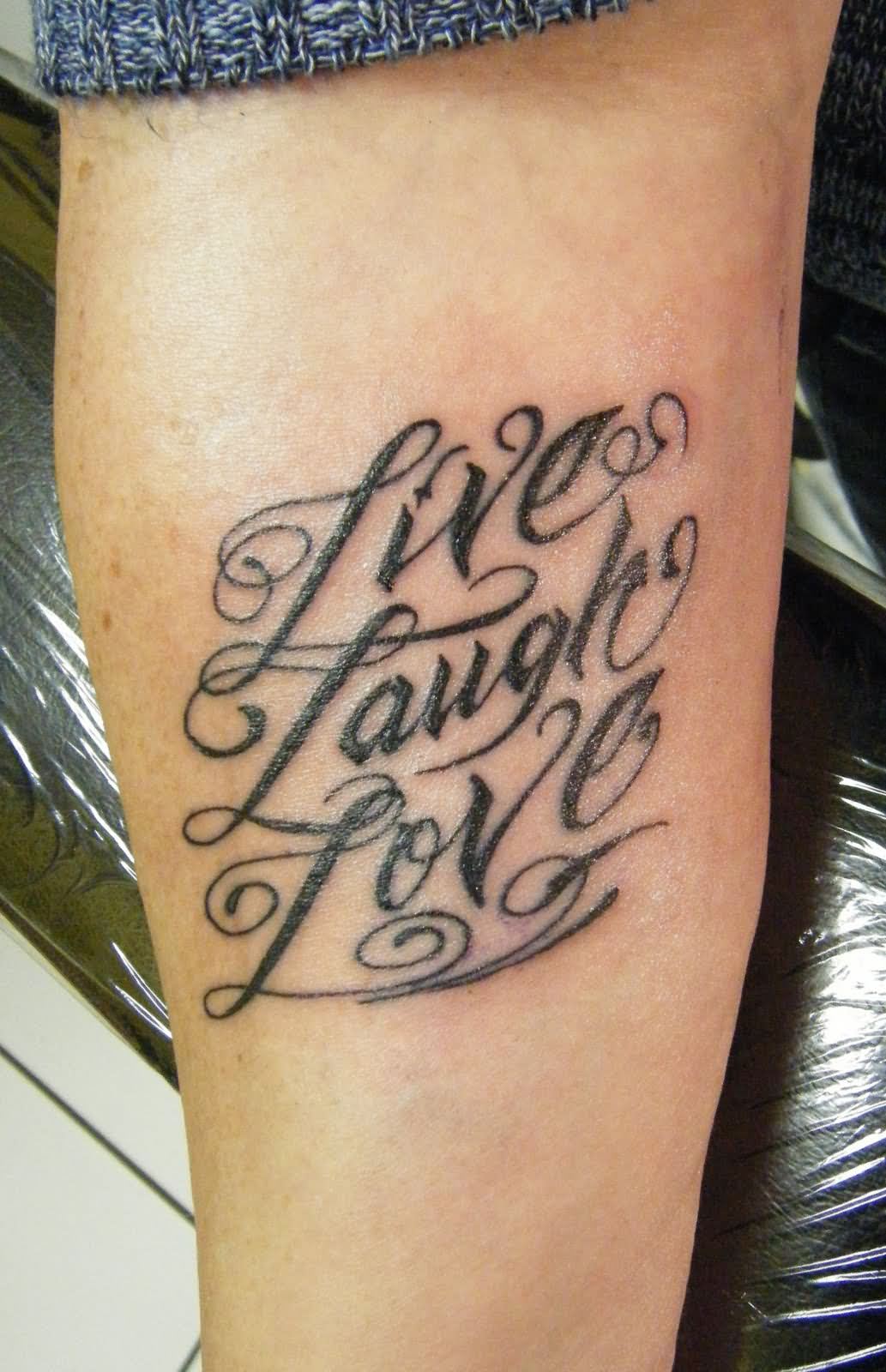 Live Laugh Love Tattoo Design Idea For Girls