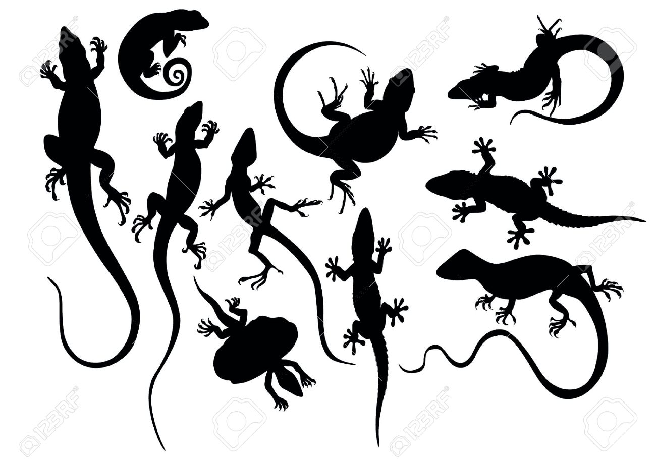Lizard silhouette tattoo designs chart