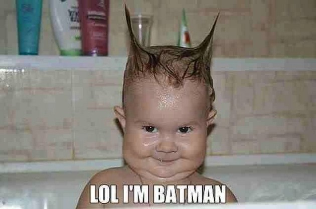 Lol I Am Batman Funny Baby Caption