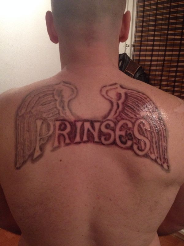 Princess Wings Tattoo on Upper Back