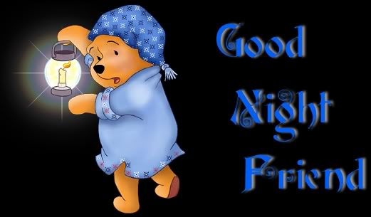 Scared Winnie Pooh Wishes You Good Night Friend