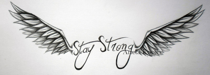 Stay Strong With Wings Tattoo Design By Tirana-Weaving