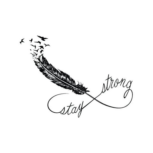 Stay Strong with Feather & Infinity Symbol Tattoo Design