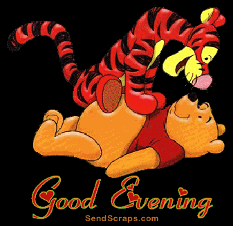 Tiger And Winnie Pooh Good Evening Wishes Picture