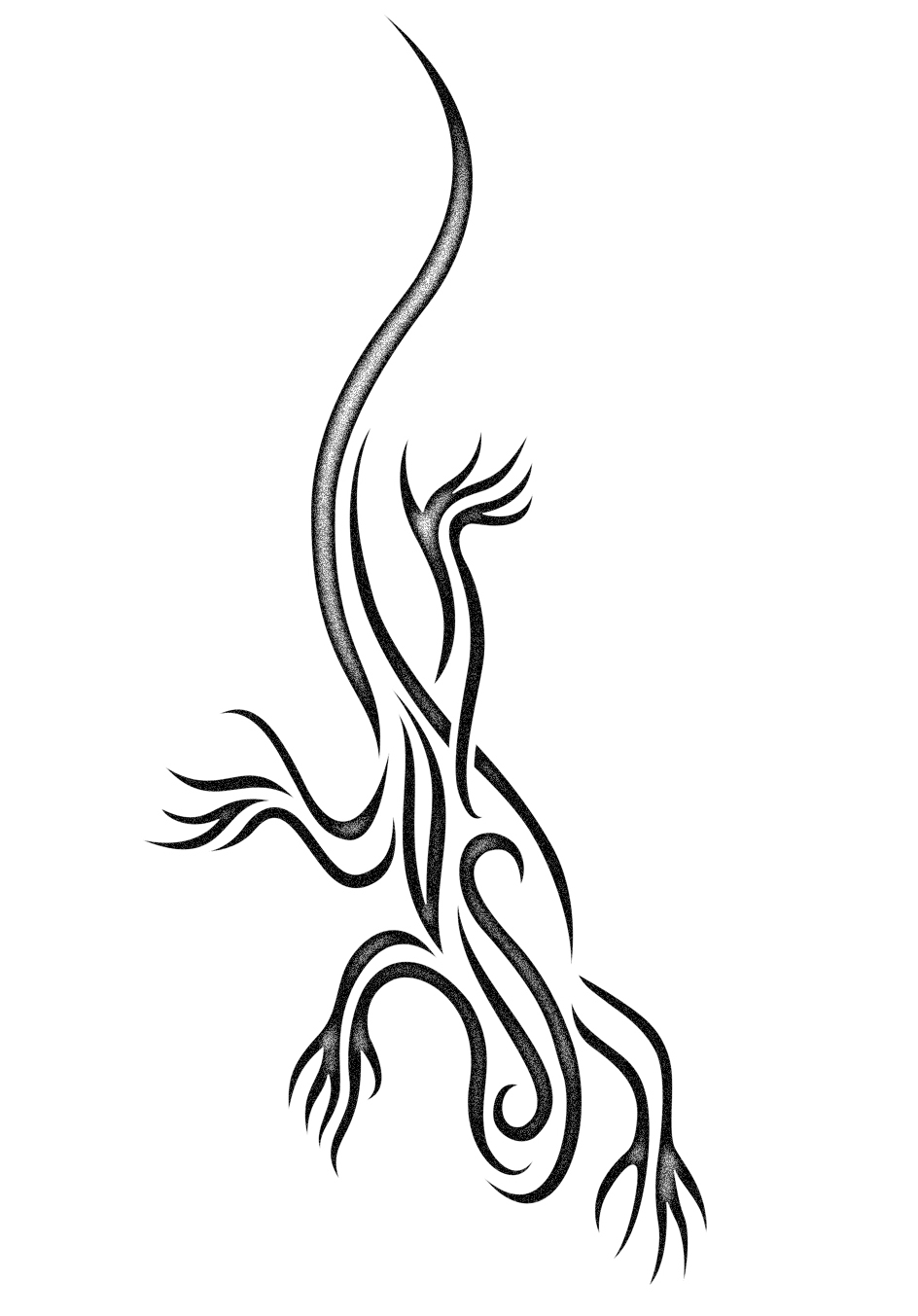 Tribal Lizard tattoo design by phoebus-chango